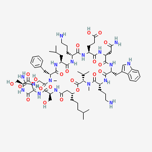 molecular formula C73H113N17O21 B1675160 Lotilibcin CAS No. 169148-84-9
