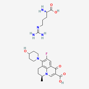molecular formula C25H35FN6O6 B1675164 Levonadifloxacin arginine salt CAS No. 306748-89-0