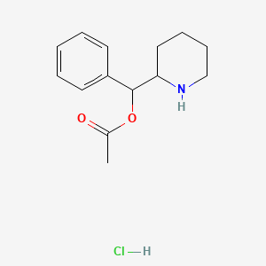 molecular formula C14H20ClNO2 B1675172 Levophacetoperane hydrochloride CAS No. 23257-56-9