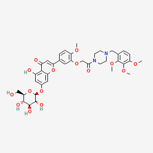 molecular formula C38H44N2O15 B1675192 5-hydroxy-2-[4-methoxy-3-[2-oxo-2-[4-[(2,3,4-trimethoxyphenyl)methyl]piperazin-1-yl]ethoxy]phenyl]-7-[(2S,3R,4S,5S,6R)-3,4,5-trihydroxy-6-(hydroxymethyl)oxan-2-yl]oxychromen-4-one CAS No. 123580-53-0