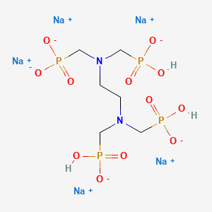 B1675195 Phosphonic acid, [1,2-ethanediylbis[nitrilobis(methylene)]]tetrakis-, pentasodium salt CAS No. 7651-99-2