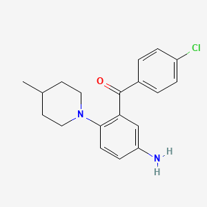 molecular formula C19H21ClN2O B1675202 Methanone, (5-amino-2-(4-methyl-1-piperidinyl)phenyl)(4-chlorophenyl)- CAS No. 86187-86-2