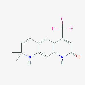 molecular formula C15H13F3N2O B1675208 4-(Trifluoromethyl)-8,8-dimethyl-8,9-dihydropyrido[3,2-g]quinolin-2(1H)-one CAS No. 201654-12-8