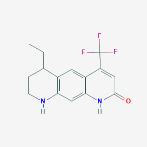 molecular formula C15H15F3N2O B1675209 6-Ethyl-4-(trifluoromethyl)-1,2,6,7,8,9-hexahydropyrido[3,2-g]quinolin-2-one CAS No. 179897-70-2