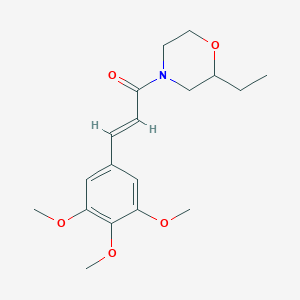 molecular formula C18H25NO5 B1675216 (E)-1-(2-ethylmorpholino)-3-(3,4,5-trimethoxyphenyl)prop-2-en-1-one CAS No. 24358-35-8