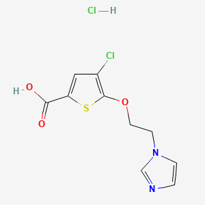 molecular formula C10H10Cl2N2O3S B1675221 5-(2-(1-Imidazolyl)ethoxy)-4-chlorothiophene-2-carboxylic acid CAS No. 91505-19-0