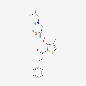 molecular formula C21H29NO3S B1675222 1-(3-(2-Hydroxy-3-(2-methylpropylamino)propoxy)-4-methyl-2-thienyl)-3-phenyl-1-propanone CAS No. 131602-24-9