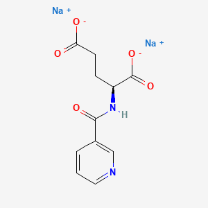 molecular formula C11H10N2Na2O5 B1675230 L-Glutamic acid, N-(3-pyridinylcarbonyl)-, disodium salt CAS No. 113694-83-0