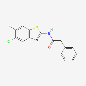 N-(5-chloro-6-methyl-1,3-benzothiazol-2-yl)-2-phenylacetamide