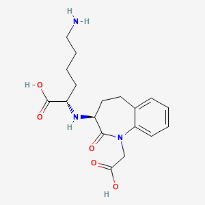 molecular formula C18H25N3O5 B1675239 6-amino-2-[[1-(carboxymethyl)-2-oxo-4,5-dihydro-3H-1-benzazepin-3-yl]amino]hexanoic acid CAS No. 109214-55-3