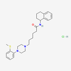 6-[4-(2-methylsulfanylphenyl)piperazin-1-yl]-N-(1,2,3,4-tetrahydronaphthalen-1-yl)hexanamide;hydrochloride