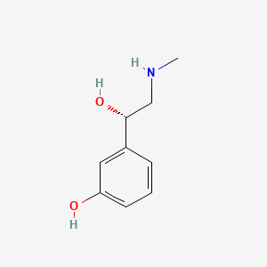 molecular formula C9H13NO2 B1675271 (S)-3-Hydroxy-alpha-((methylamino)methyl)benzyl alcohol CAS No. 614-03-9