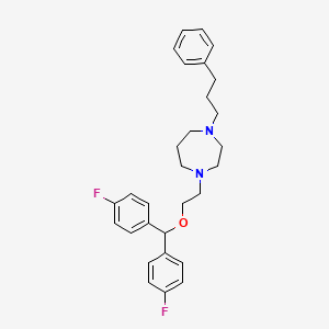 molecular formula C29H34F2N2O B1675275 1-(2-(Bis(4-fluorophenyl)methoxy)ethyl)-4-(3-phenylpropyl)homopiperazine CAS No. 150151-15-8