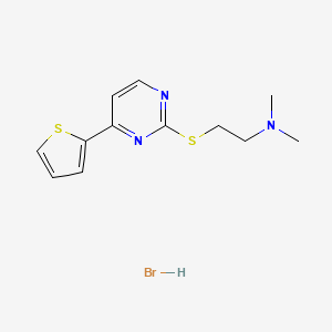molecular formula C12H16BrN3S2 B1675282 Ethanamine, N,N-dimethyl-2-((4-(2-thienyl)-2-pyrimidinyl)thio)-, monohydrobromide CAS No. 83726-79-8