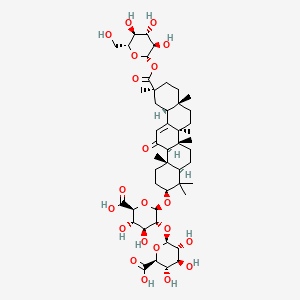 molecular formula C48H72O21 B1675303 6-[2-[[4,4,6a,6b,8a,11,14b-Heptamethyl-14-oxo-11-[3,4,5-trihydroxy-6-(hydroxymethyl)oxan-2-yl]oxycarbonyl-2,3,4a,5,6,7,8,9,10,12,12a,14a-dodecahydro-1H-picen-3-yl]oxy]-6-carboxy-4,5-dihydroxyoxan-3-yl]oxy-3,4,5-trihydroxyoxane-2-carboxylic acid CAS No. 118325-22-7