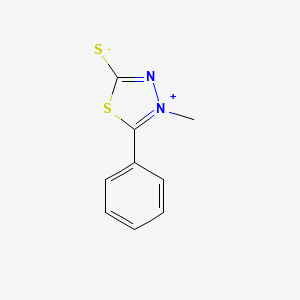 molecular formula C9H8N2S2 B1675338 4-Methyl-5-phenyl-1,3,4-thiadiazol-4-ium-2-thiolate CAS No. 19703-86-7