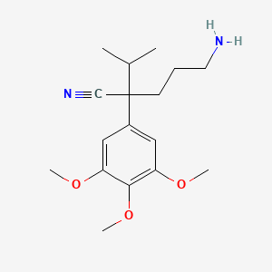 5-Amino-2-propan-2-yl-2-(3,4,5-trimethoxyphenyl)pentanenitrile