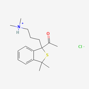 molecular formula C17H26ClNOS B1675343 1-{1-[3-(Dimethylamino)propyl]-3,3-dimethyl-1,3-dihydro-2-benzothiophen-1-yl}ethan-1-one--hydrogen chloride (1/1) CAS No. 26106-23-0