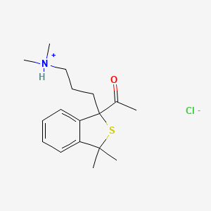 B1675343 1,3-Dihydro-1-(3-(dimethylamino)propyl)-3,3-dimethylbenzo(c)thien-1-yl methyl ketone HCl CAS No. 26106-23-0