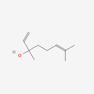 molecular formula C10H18O<br>(CH3)2C=CH(CH2)2C(CH3)(OH)CH=CH2<br>C10H18O B1675412 Linalool CAS No. 78-70-6