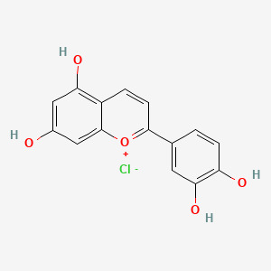 2-(3,4-Dihydroxyphenyl)-5,7-dihydroxy-1-benzopyrylium chloride