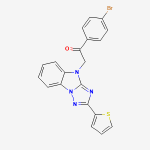 molecular formula C20H13BrN4OS B1675529 1-(4-Bromophenyl)-2-(2-thiophen-2-yl-[1,2,4]triazolo[1,5-a]benzimidazol-4-yl)ethanone CAS No. 380645-50-1