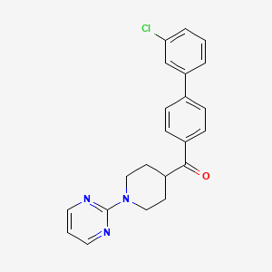molecular formula C22H20ClN3O B1675531 Methanone, (3'-chloro(1,1'-biphenyl)-4-yl)(1-(2-pyrimidinyl)-4-piperidinyl)- CAS No. 914808-66-5