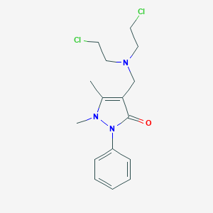 molecular formula C16H21Cl2N3O B167555 4-[Bis(2-chloroethyl)aminomethyl]-1,5-dimethyl-2-phenylpyrazol-3-one CAS No. 10070-94-7