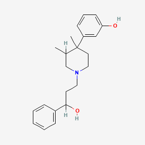 molecular formula C22H29NO2 B1675565 1-Piperidinepropanol, 4-(3-hydroxyphenyl)-3,4-dimethyl-alpha-phenyl- CAS No. 82970-70-5