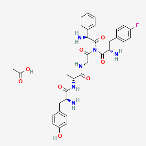 molecular formula C33H39FN6O8 B1675566 Tyr-ala-gly-4-F-phe-phenyl-glycinamide acetate CAS No. 79561-42-5