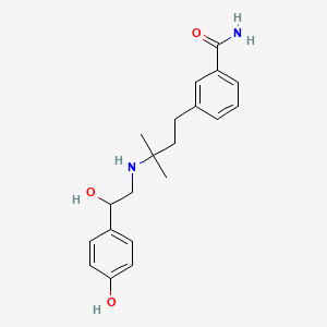 molecular formula C20H26N2O3 B1675570 Benzamide, 3-(3-((2-hydroxy-2-(4-hydroxyphenyl)ethyl)amino)-3-methylbutyl)-, (+-)- CAS No. 126254-82-8
