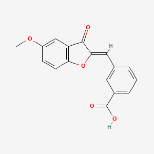 molecular formula C17H12O5 B1675574 3-((5-Methoxy-3-oxo-2(3H)benzofuranylidene)methyl)benzoic acid CAS No. 74814-56-5