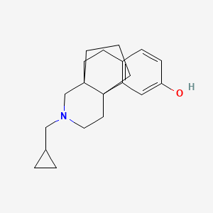 molecular formula C20H27NO B1675576 4a,10b-Propanobenz(f)isoquinolin-9-ol, 3-(cyclopropylmethyl)-1,2,3,4,5,6-hexahydro- CAS No. 91706-86-4