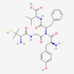 (2R)-2-[[(2S)-2-[[(2S)-2-amino-3-(4-hydroxyphenyl)propanoyl]-[2-[[(2S)-2-amino-3-methyl-3-sulfanylbutanoyl]amino]acetyl]amino]-3-phenylpropanoyl]amino]-3-methylbutanoic acid