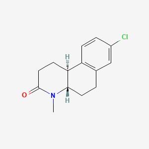 molecular formula C14H16ClNO B1675596 8-Chloro-4-methyl-1,2,3,4,4a,5,6,10b-octahydrobenzo(f)quinolin-3(2H)-one CAS No. 146117-78-4