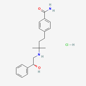 molecular formula C20H27ClN2O2 B1675599 (R)-4-(3-((2-Hydroxy-2-phenethyl)amino)-3-methylbutyl)benzamide monohydrochloride CAS No. 111112-18-6