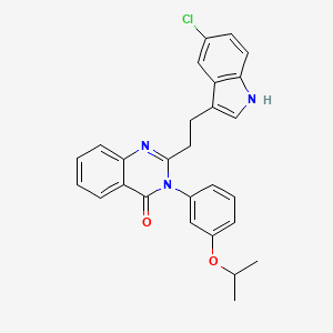 molecular formula C27H24ClN3O2 B1675601 2-[2-(5-Chloro-1H-indol-3-yl)ethyl]-3-[3-(1-methylethoxy)phenyl]-4(3H)-quinazolinone CAS No. 139543-40-1