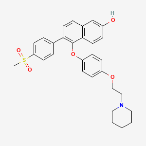 6-(4-Methylsulfonyl-phenyl)-5-[4-(2-piperidin-1-ylethoxy)phenoxy]naphthalen-2-OL