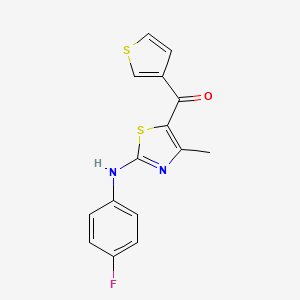 molecular formula C15H11FN2OS2 B1675607 N-(4-fluorophenyl)-4-methyl-5-[(thiophen-3-yl)carbonyl]-1,3-thiazol-2-amine CAS No. 913186-74-0