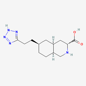 molecular formula C13H21N5O2 B1675611 3-Isoquinolinecarboxylic acid, decahydro-6-(2-(1H-tetrazol-5-yl)ethyl)-, (3R,4aS,6S,8aS)-rel- CAS No. 150010-68-7