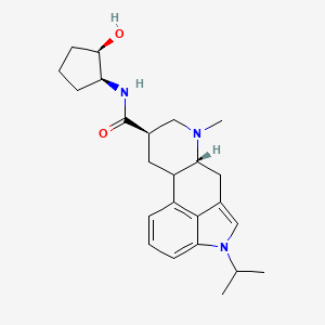 molecular formula C24H33N3O2 B1675612 Ergoline-8-carboxamide, N-(2-hydroxycyclopentyl)-6-methyl-1-(1-methylethyl)-, (8beta(1S,2R))- CAS No. 137328-52-0