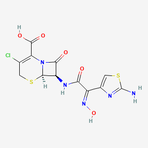 molecular formula C12H10ClN5O5S2 B1675614 7-(((2-Aminothiazol-4-yl)hydroximinoacetyl)amino)-3-chloro-3-cephem-4-carboxylic acid CAS No. 68403-79-2