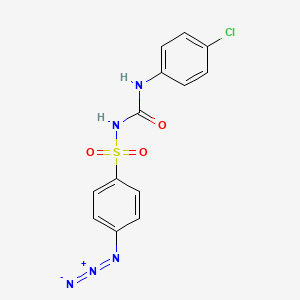 molecular formula C13H10ClN5O3S B1675616 N-(4-azidophenylsulfonyl)-N'-(4-chlorophenyl)urea CAS No. 156281-08-2