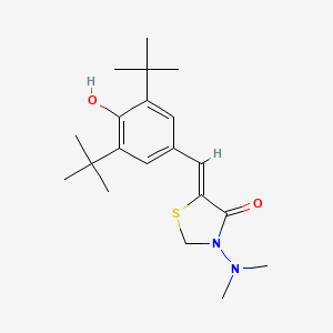 molecular formula C20H30N2O2S B1675617 5-[(3,5-Ditert-butyl-4-hydroxyphenyl)methylidene]-3-(dimethylamino)-1,3-thiazolidin-4-one CAS No. 132392-39-3