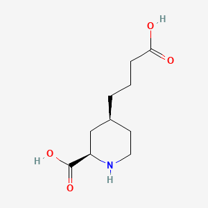 molecular formula C10H17NO4 B1675619 cis-4-(3-Carboxyprop-1-yl)piperidine-2-carboxylic acid CAS No. 145512-35-2