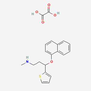 molecular formula C20H21NO5S B1675622 N-methyl-3-naphthalen-1-yloxy-3-thiophen-2-ylpropan-1-amine;oxalic acid CAS No. 116817-14-2