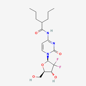 molecular formula C17H25F2N3O5 B1675627 Cytidine, 2'-deoxy-2',2'-difluoro-N-(1-oxo-2-propylpentyl)- CAS No. 892128-60-8
