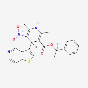molecular formula C15H13N3O4S B1675635 1,4-Dihydro-2,6-dimethyl-5-nitro-4-thieno-(3,2-c)pyridin-3-yl-3-pyridinecarboxylic acid CAS No. 123250-77-1