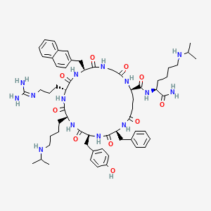 molecular formula C62H87N13O11 B1675636 N(1)Phe-D-Tyr-Lys(iPr)-D-Arg-2Nal-Gly-D-Glu(1)-Lys(iPr)-NH2 CAS No. 1088715-84-7