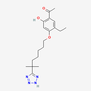 molecular formula C19H28N4O3 B1675639 1-[5-Ethyl-2-hydroxy-4-[[6-methyl-6-(1H-tetrazol-5-YL)heptyl]oxy]phenyl]ethanone CAS No. 117690-79-6